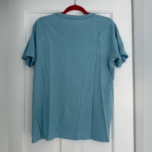 Aerie Oversized Blue Loungewear Boyfriend Distressed Tee Shirt in Size XS - Picture 8 of 8